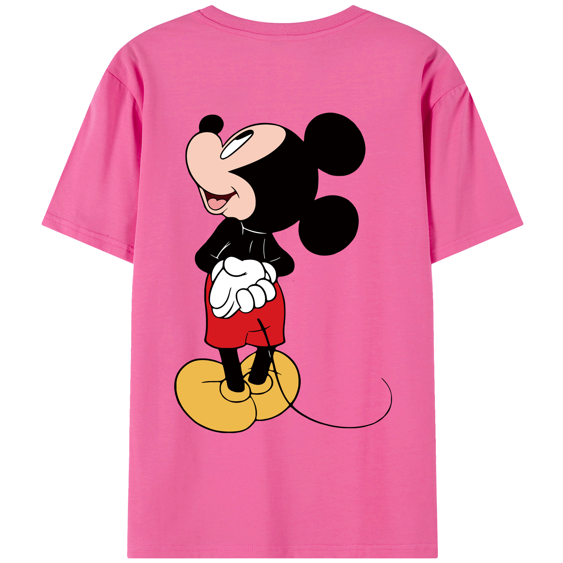 （画像用） ミッキーマウス Mickey Mouse レディース半袖Tシャツ(バックプリント)